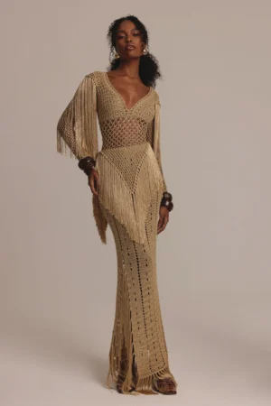 VESTIDO LONGO TOPÁZIO DOURADO