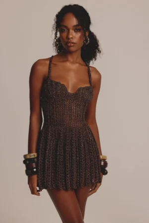 VESTIDO CURTO ÀGATA MARROM
