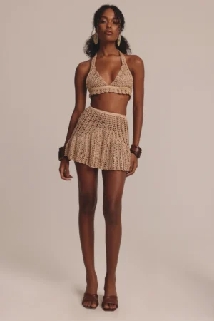 CONJUNTO SAIA E TOP MARIÁ BEGE